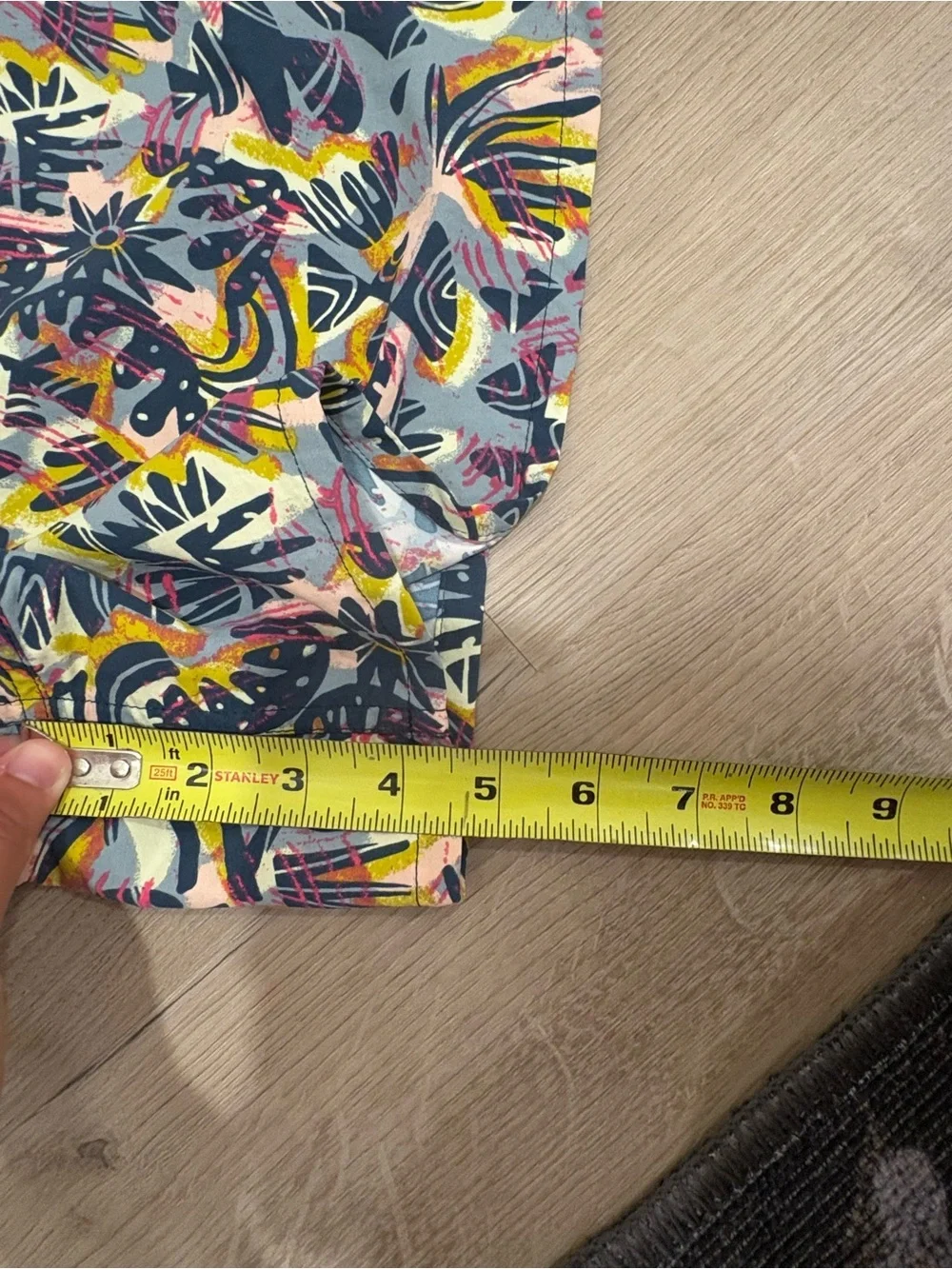 Patagonia Men’s Swim Trunks - Navy, Yellow & Pink Abstract Print